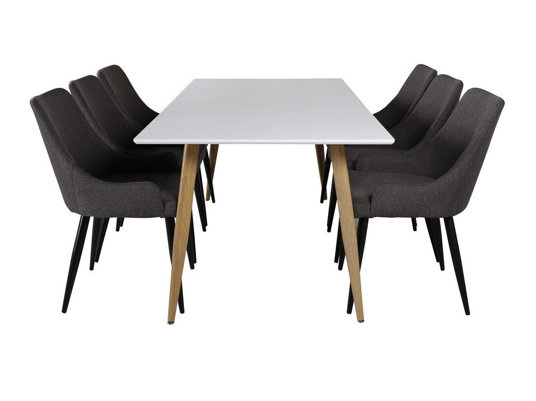 Conjunto de comedor Dallas 357 (Gris oscuro + Negro)