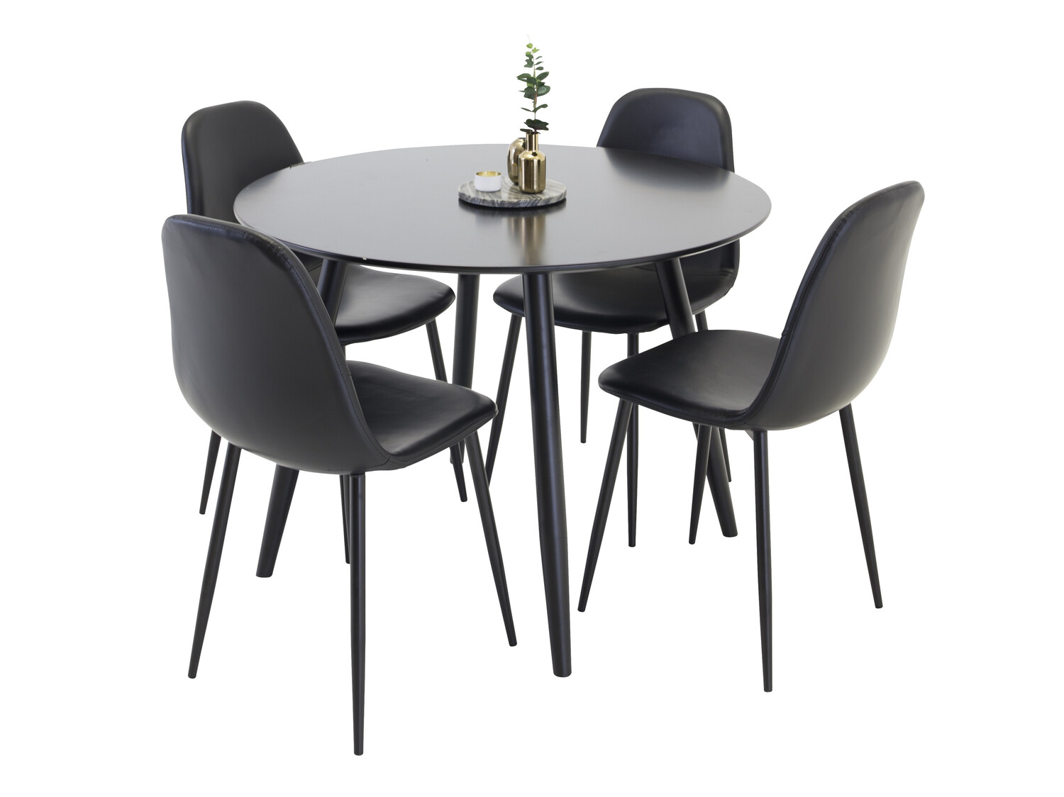 Conjunto de mesas y sillas para comedor Dallas 356 (Negro)