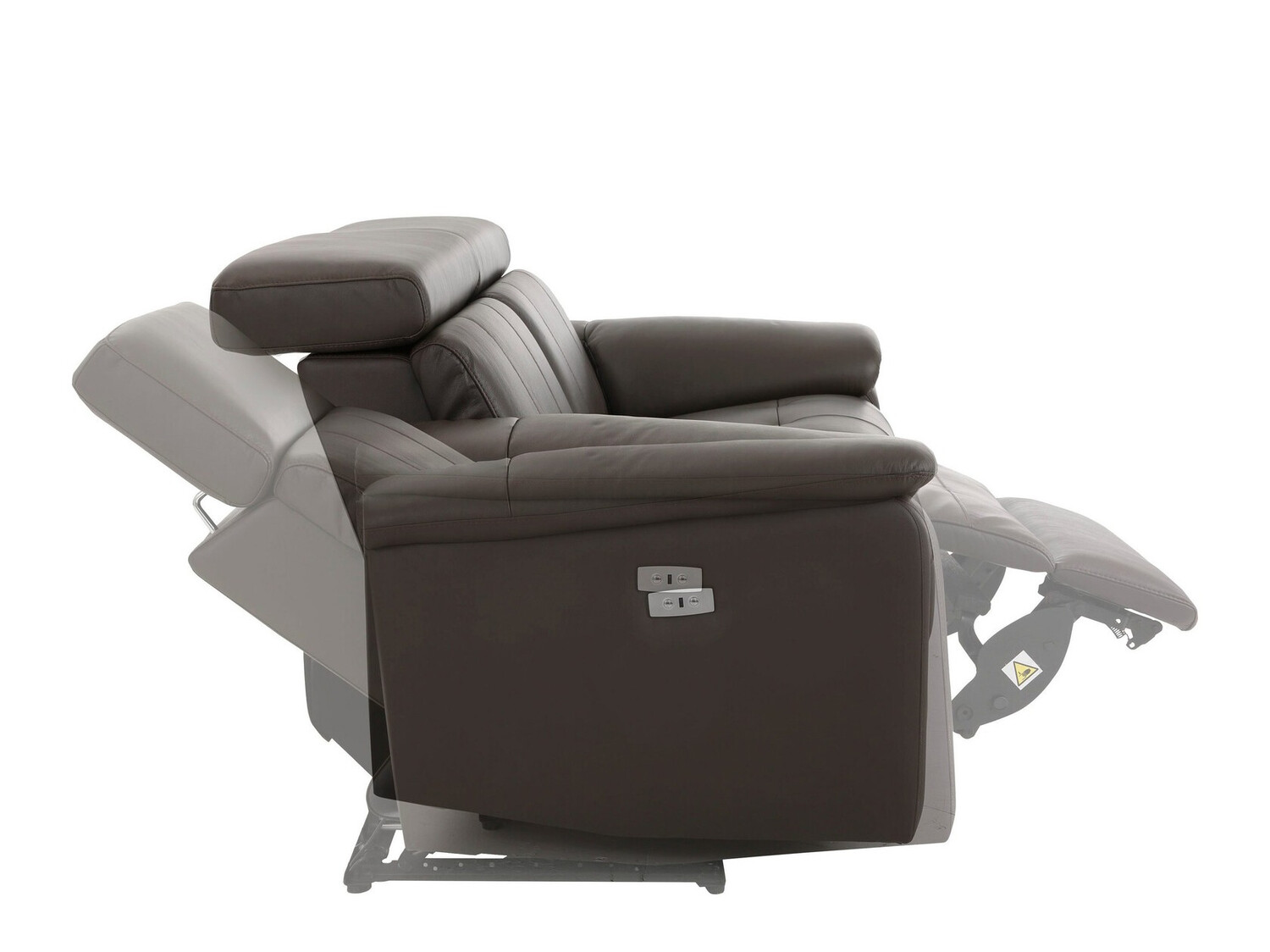Sofá reclinable Tulsa 408 (Marrón)