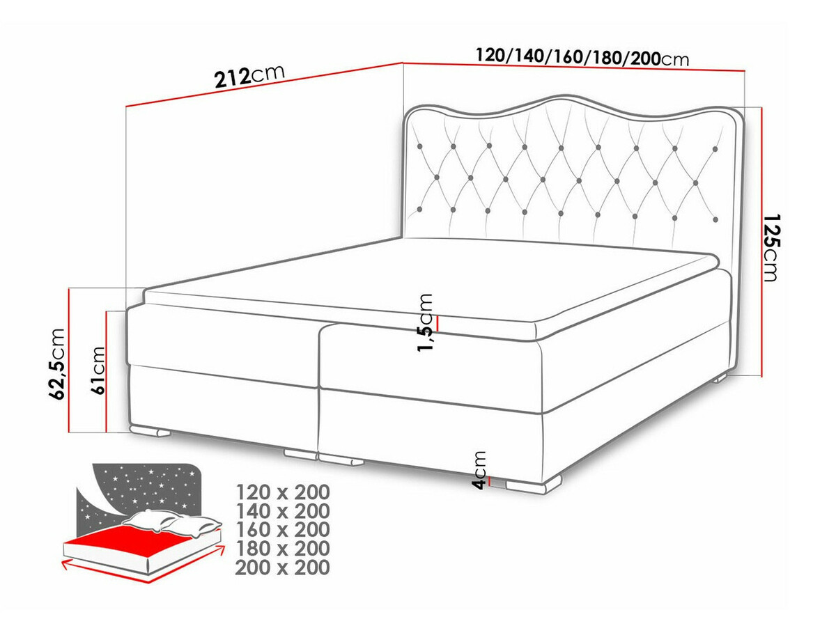 Cama continental Baltimore 162 (Soft 010A)