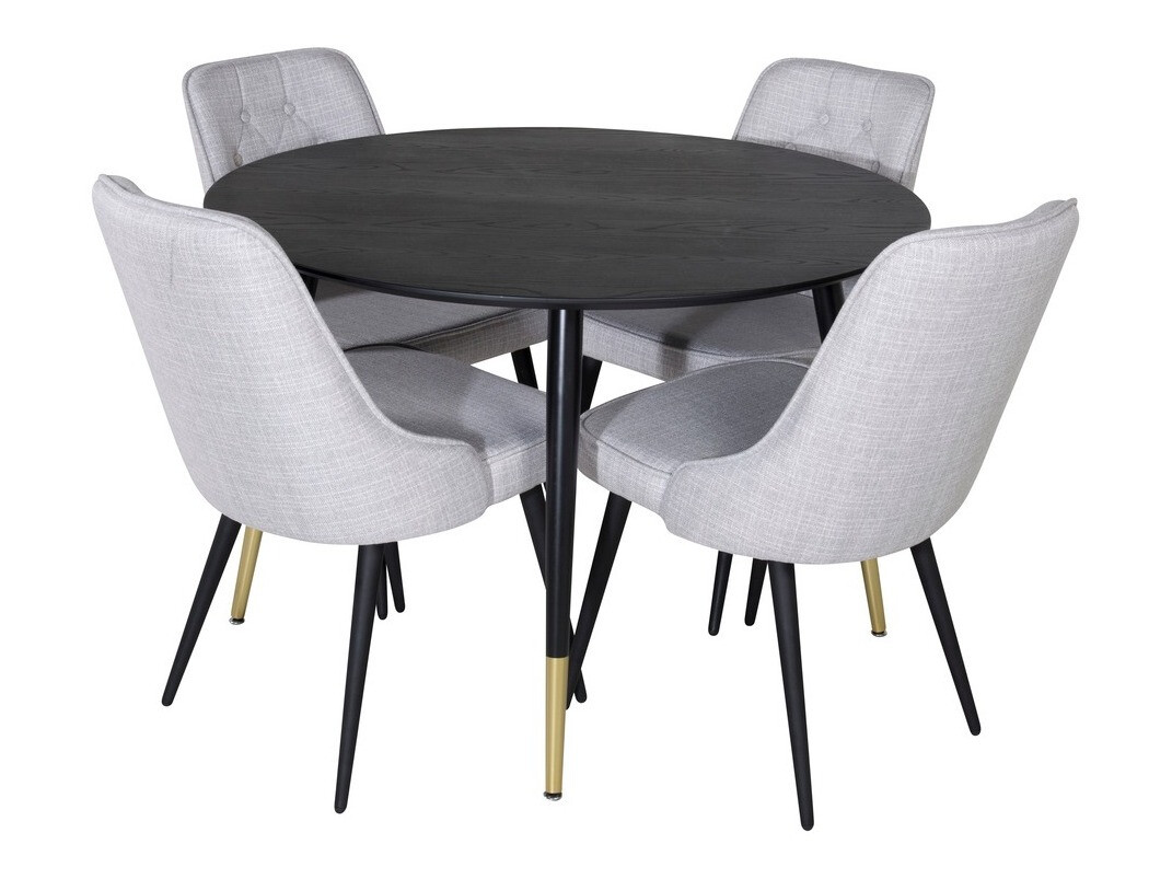 Conjunto de comedor Dallas 1178 (Gris + Negro)