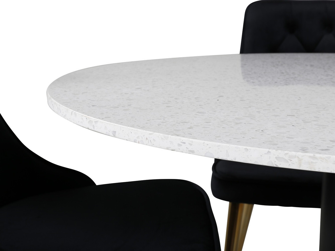 Conjunto de mesas y sillas para comedor Dallas 1160 (Negro + Latón)