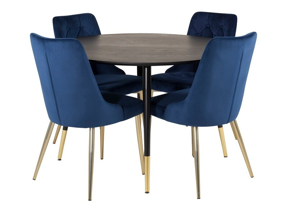 Conjunto de mesas y sillas para comedor Dallas 1178 (Azul + Dorado)