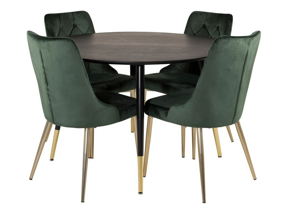 Conjunto de mesas y sillas para comedor Dallas 1178 (Verde + Dorado)