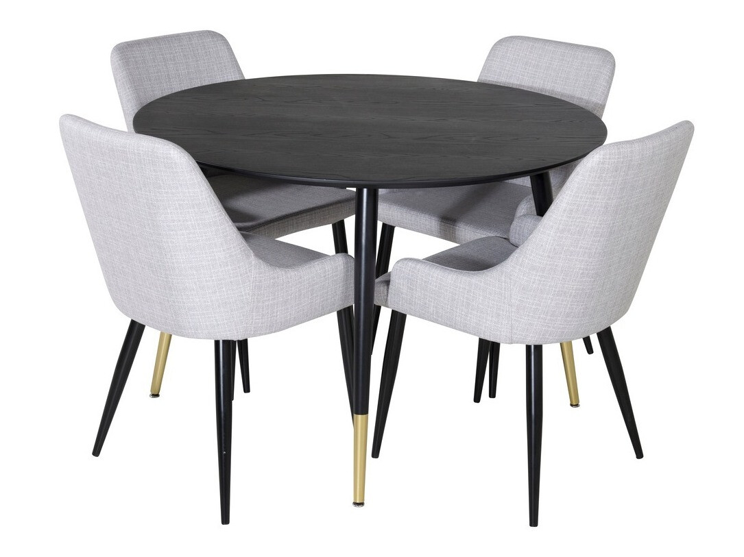 Conjunto de mesas y sillas para comedor Dallas 1181 (Gris + Negro)
