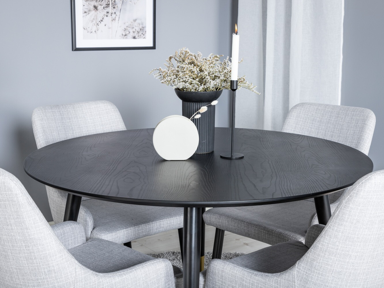 Conjunto de mesas y sillas para comedor Dallas 1181 (Gris + Negro)