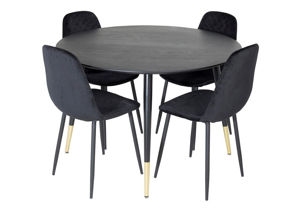 Conjunto de mesas y sillas para comedor Dallas 1183 (Negro)