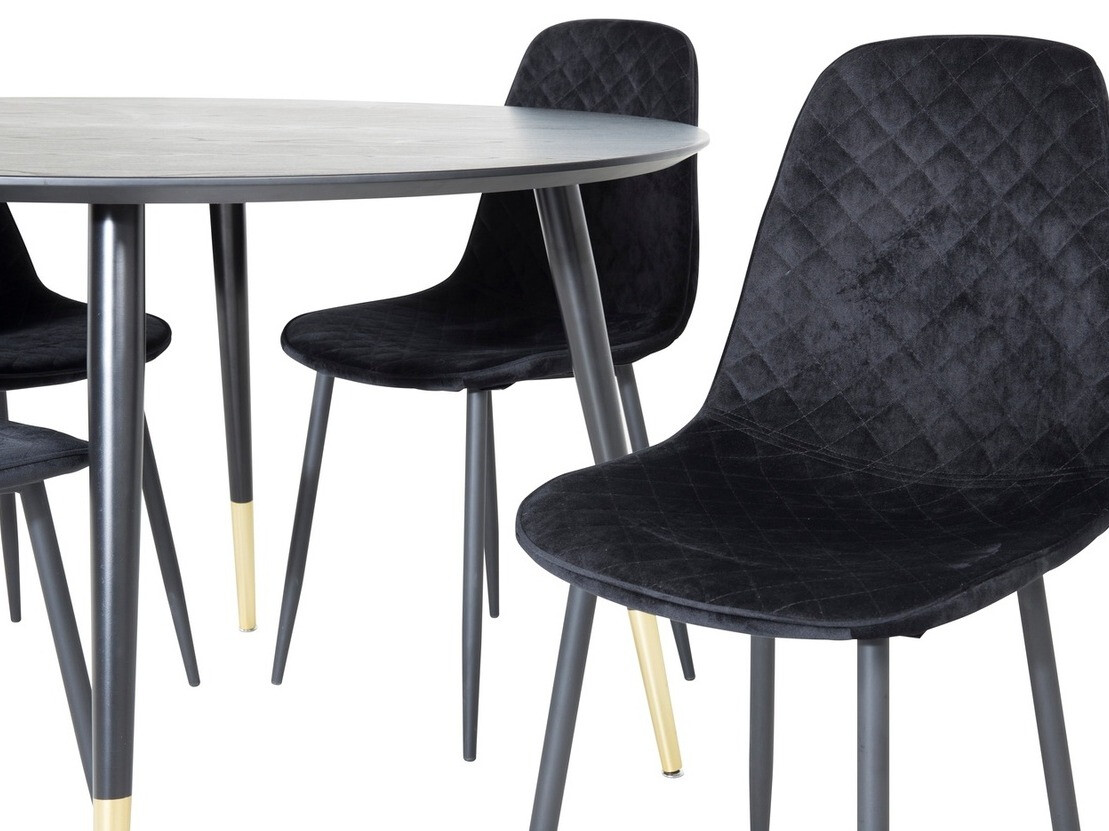 Conjunto de mesas y sillas para comedor Dallas 1183 (Negro)