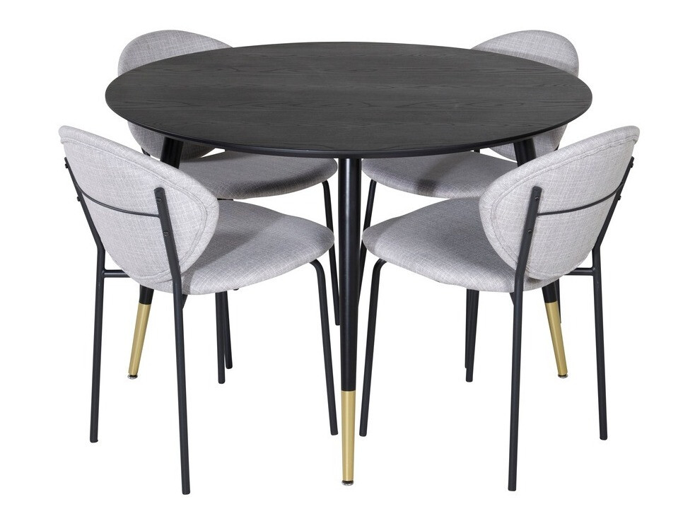 Conjunto de mesas y sillas para comedor Dallas 1186 (Gris + Negro)