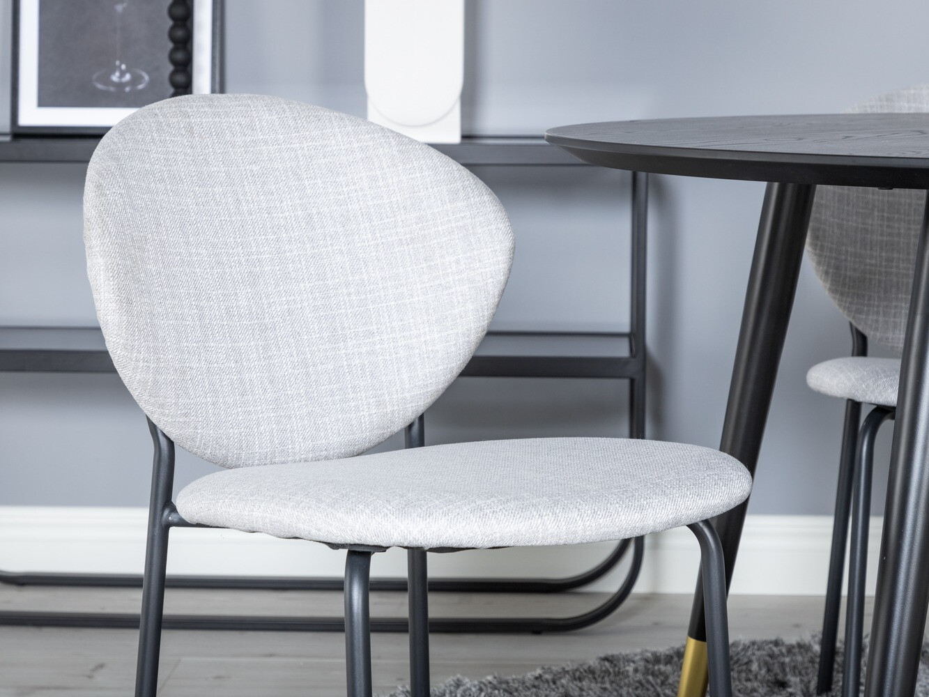 Conjunto de mesas y sillas para comedor Dallas 1186 (Gris + Negro)