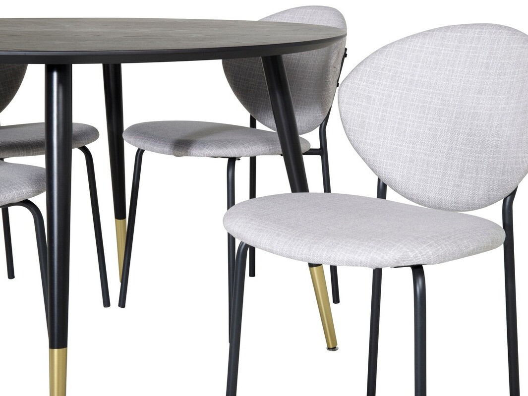 Conjunto de mesas y sillas para comedor Dallas 1186 (Gris + Negro)