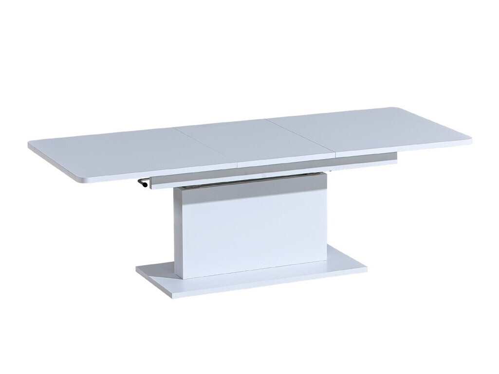 Mesa de centro convertible Ogden 158 (Blanco brillante + Blanco)