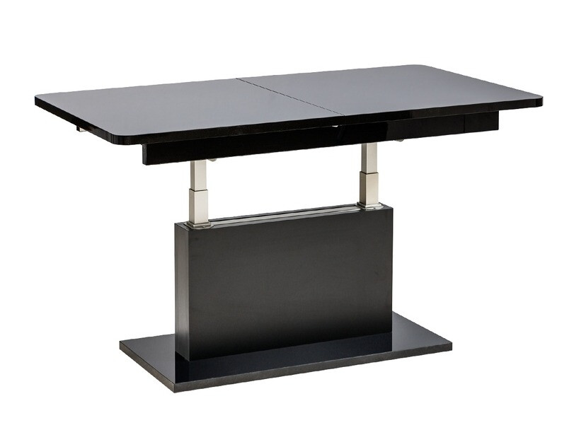 Mesa de centro convertible Ogden 158 (Negro brillante + Negro)