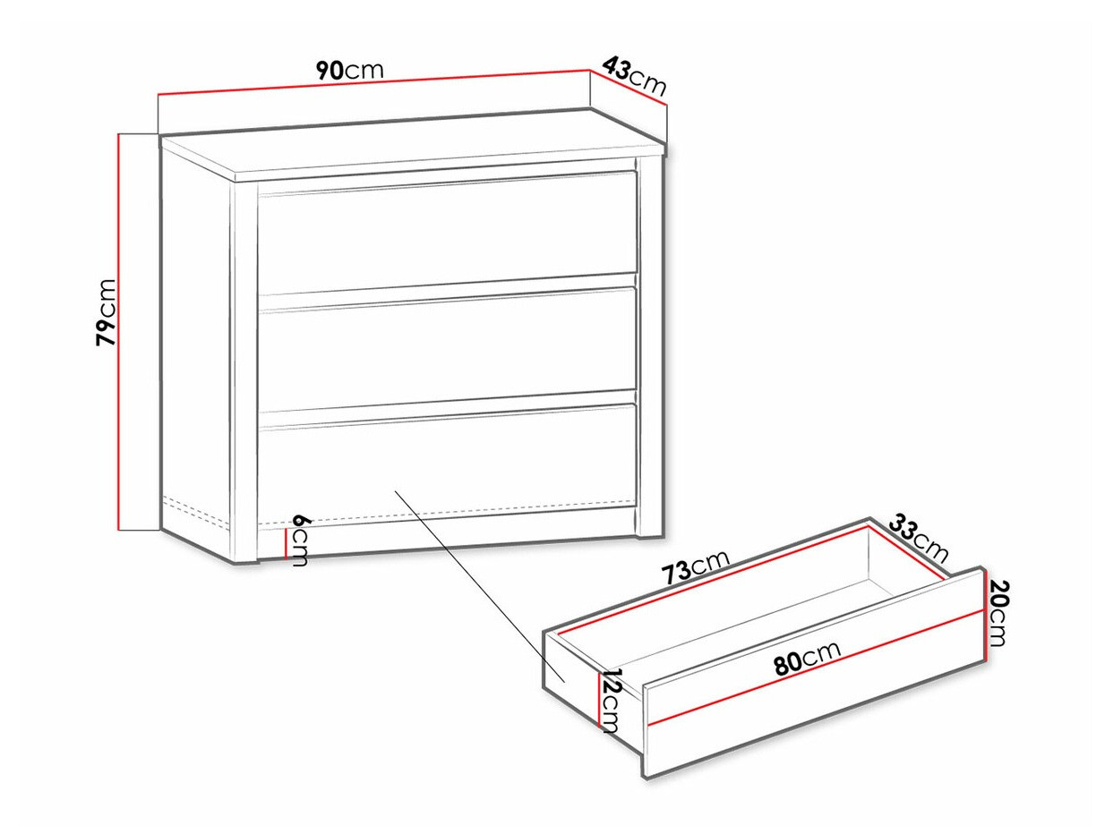 Cómoda Deldale 100 (Roble Artisan + Gris)