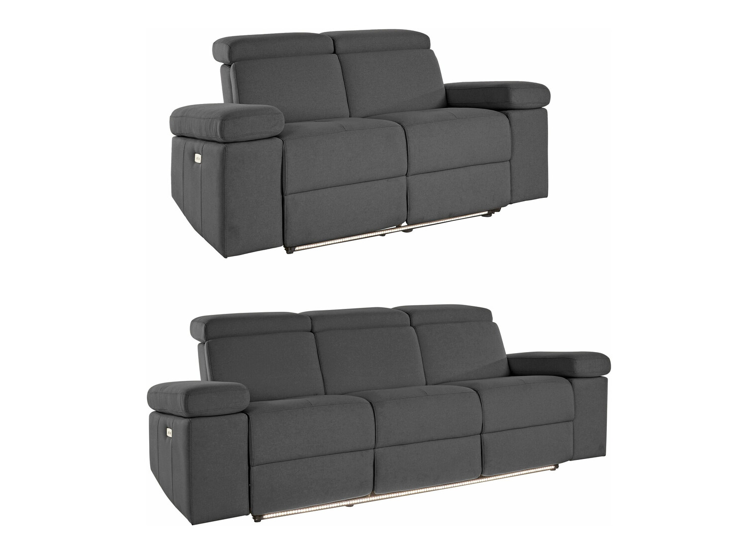 Conjunto de muebles tapizado Denton 725 (Antracita)