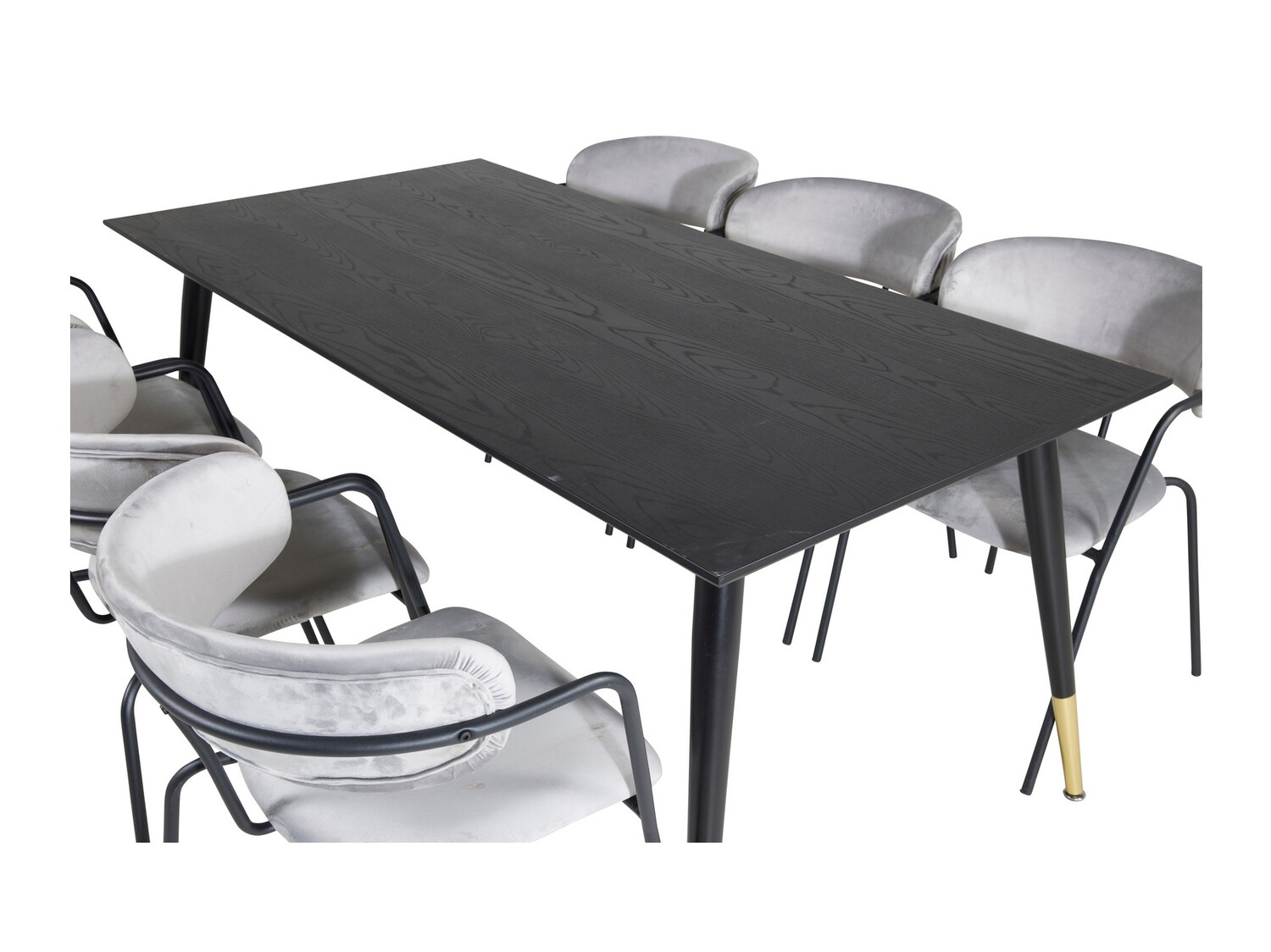 Conjunto de comedor Dallas 1258 (Gris + Negro)