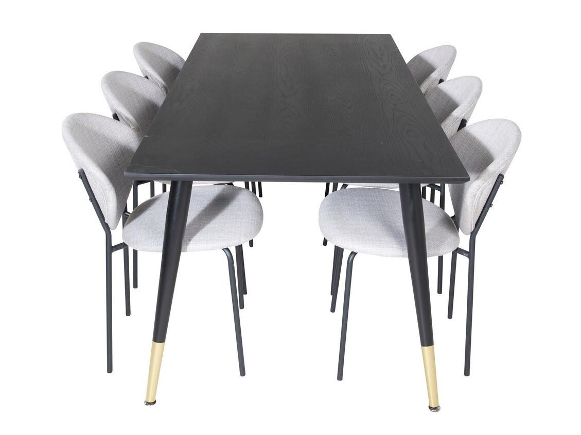 Conjunto de comedor Dallas 1260 (Gris + Negro)