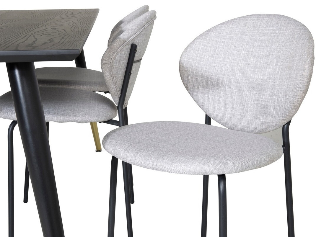 Conjunto de comedor Dallas 1260 (Gris + Negro)