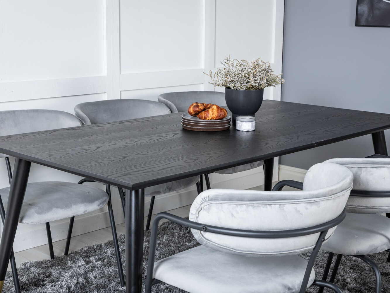 Conjunto de mesas y sillas para comedor Dallas 1258 (Gris + Negro)