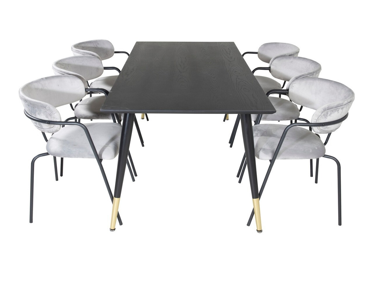 Conjunto de mesas y sillas para comedor Dallas 1258 (Gris + Negro)