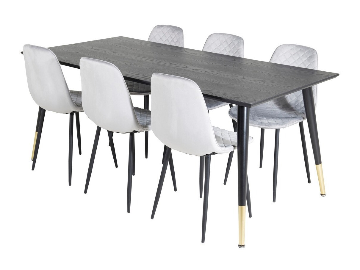 Conjunto de mesas y sillas para comedor Dallas 1259 (Gris + Negro)