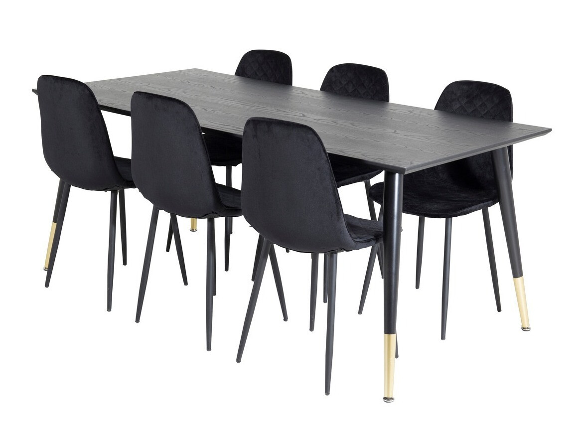 Conjunto de mesas y sillas para comedor Dallas 1259 (Negro)