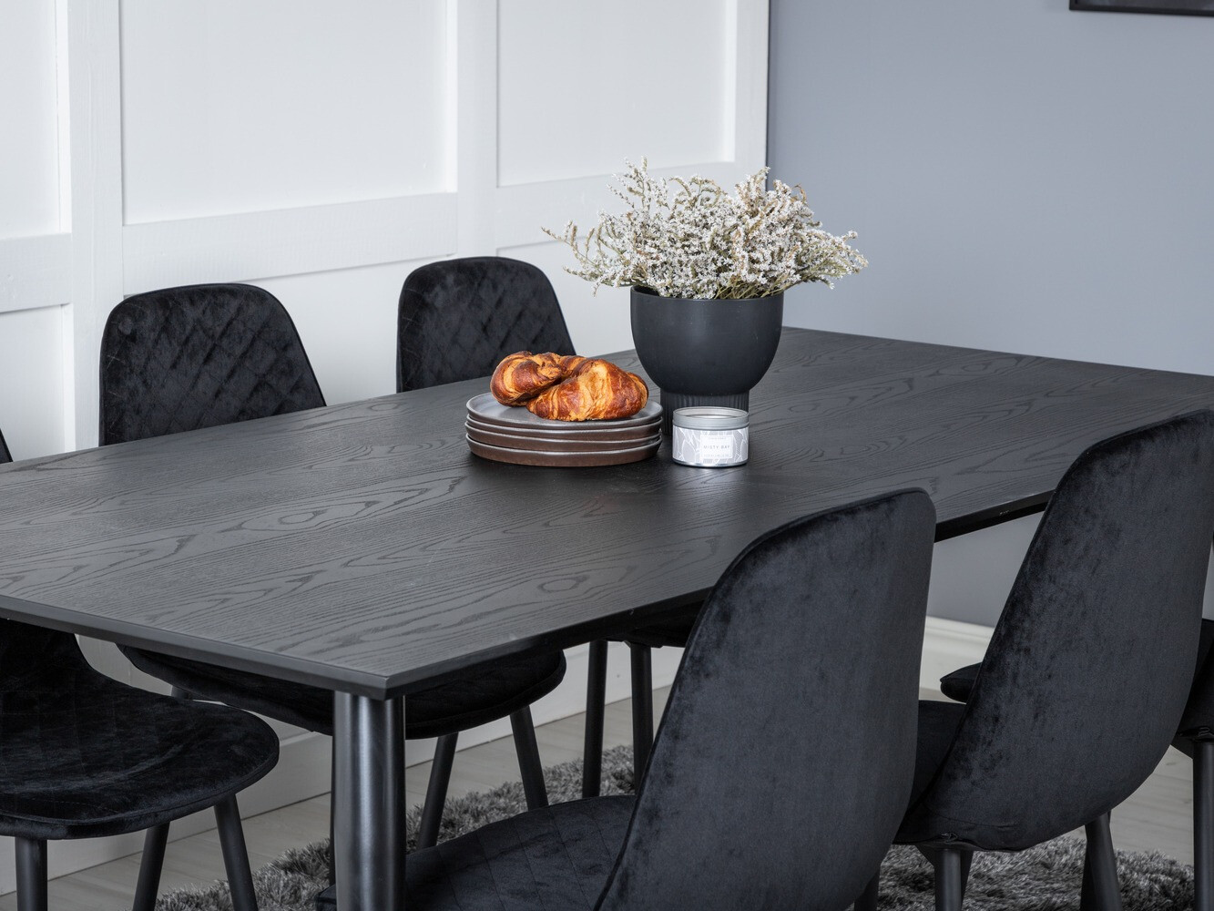 Conjunto de mesas y sillas para comedor Dallas 1259 (Negro)