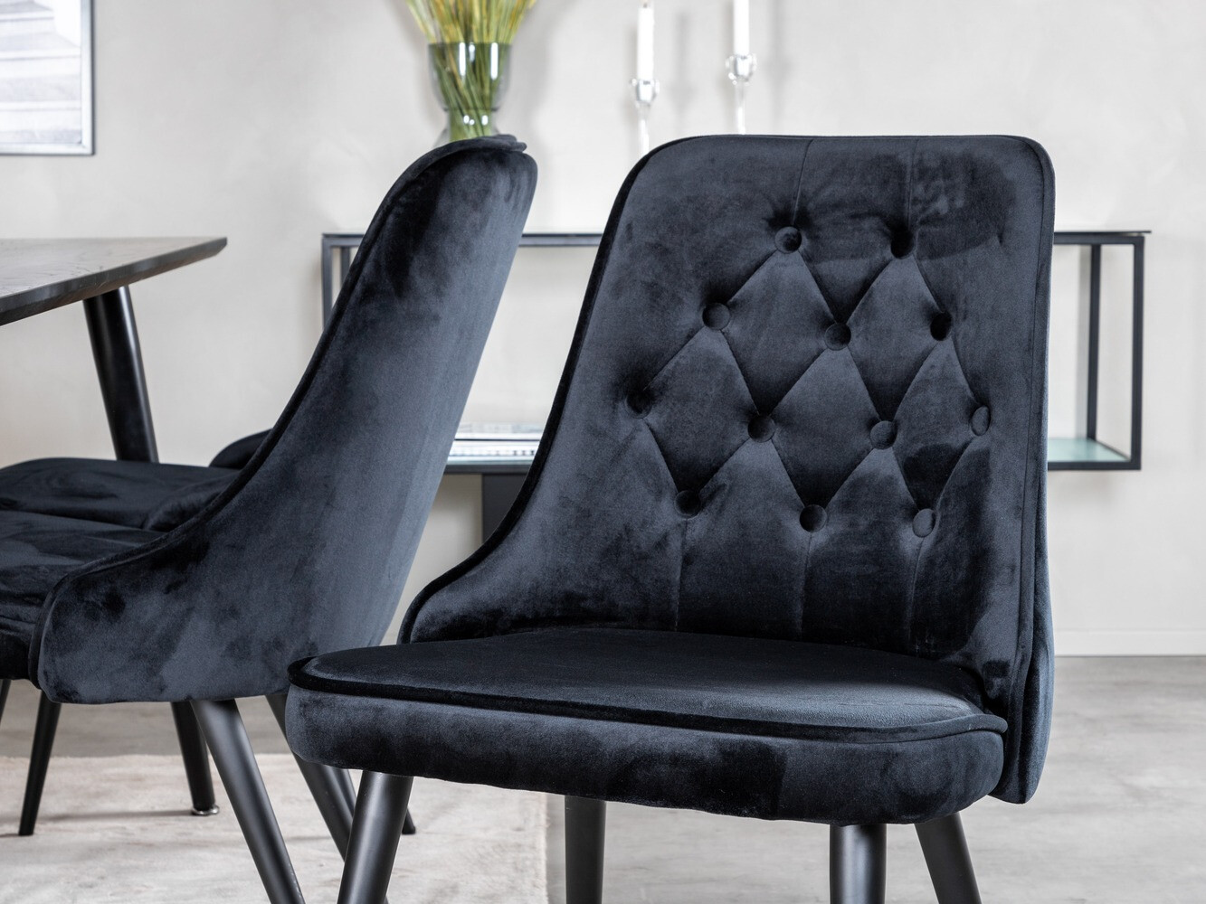 Conjunto de mesas y sillas para comedor Dallas 1336 (Negro)