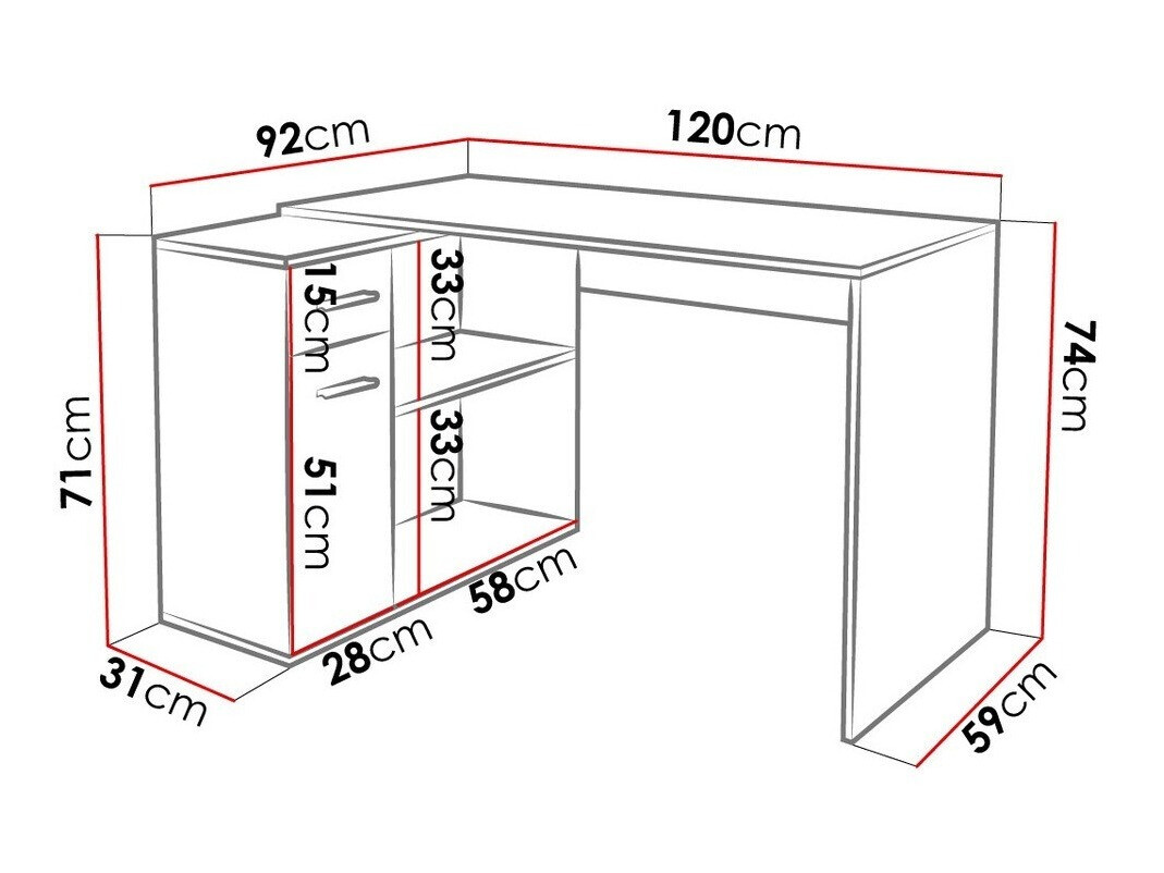 Mesa de ordenador esquinera Affectus