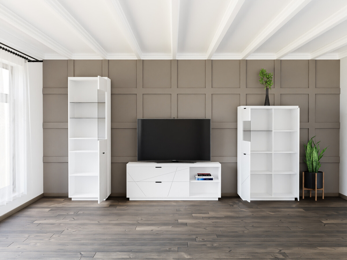 Conjunto de salón Fivale 112 (Blanco brillante + Blanco)