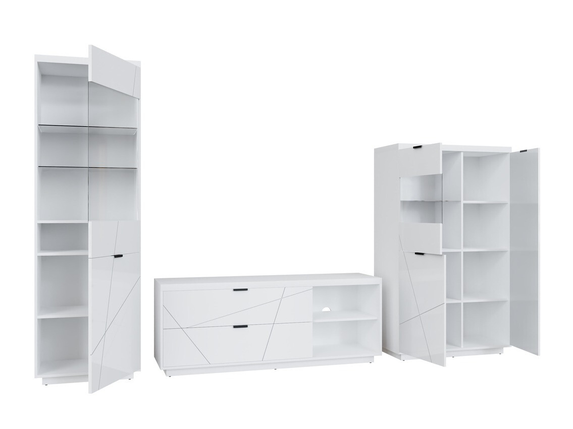 Conjunto de salón Fivale 112 (Blanco brillante + Blanco)