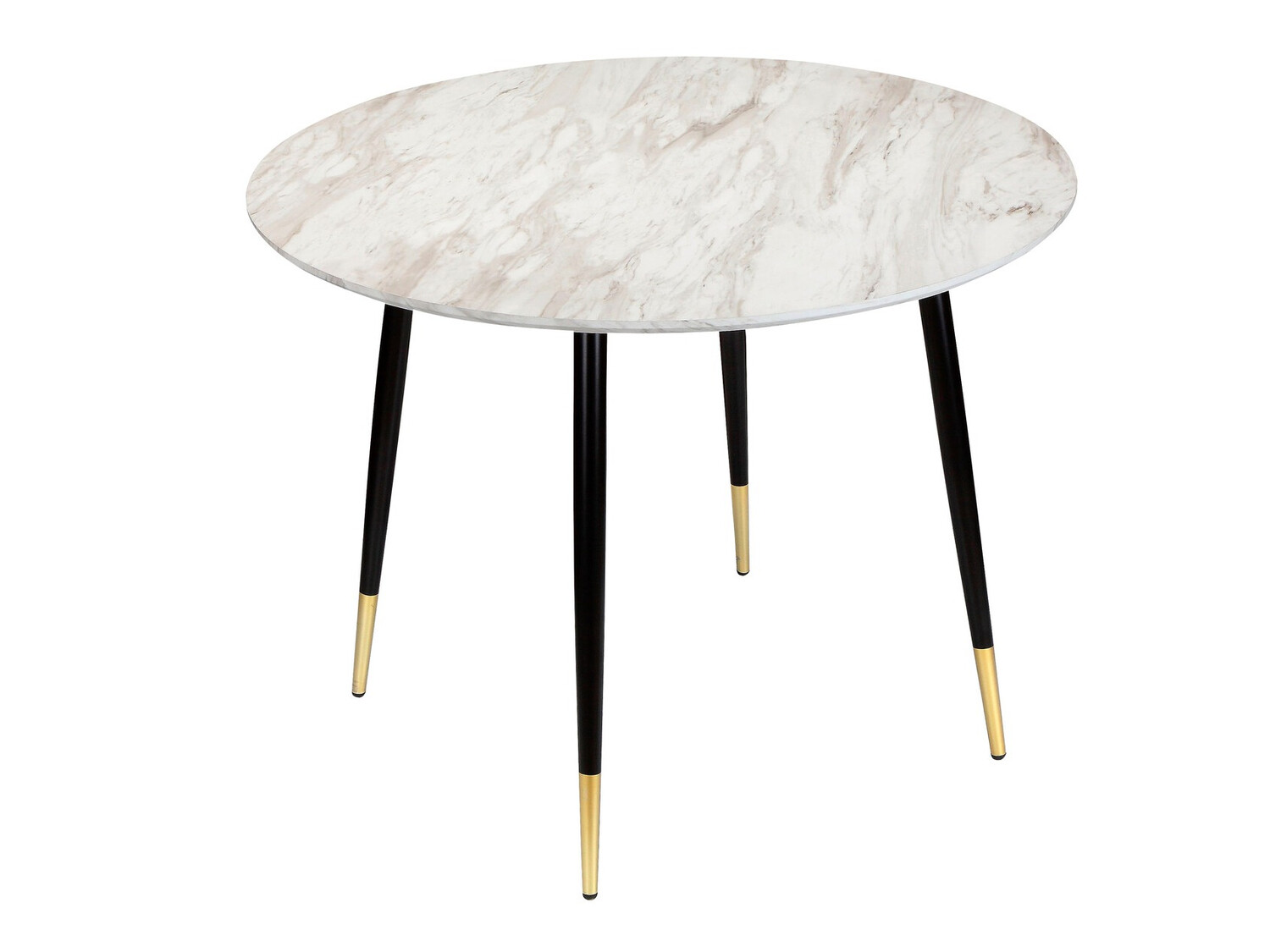 Mesa Denton 761 (Mármol gris + Negro + Dorado)