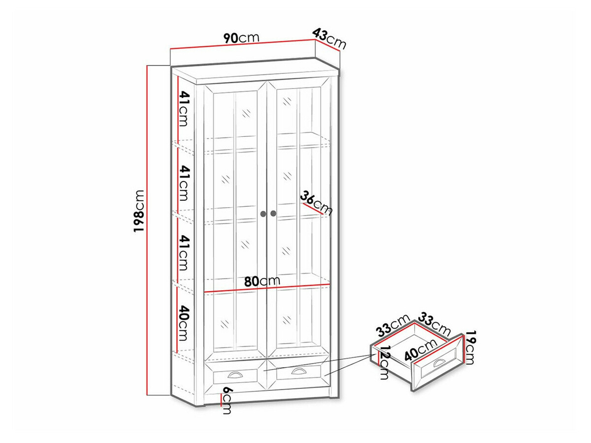 Estantería Ferdore 146 (Roble de lefkada + Pino Anderson)