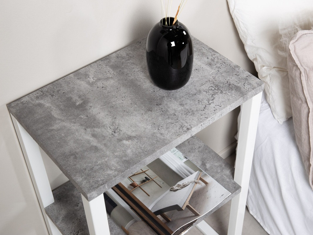 Mesa auxiliar Dallas 3219 (Blanco + Hormigón)