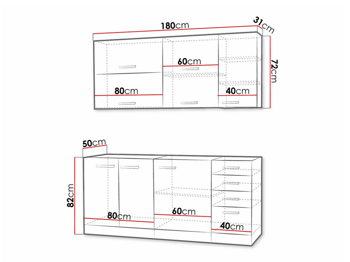 Conjunto de cocina modular Multi Cream 124
