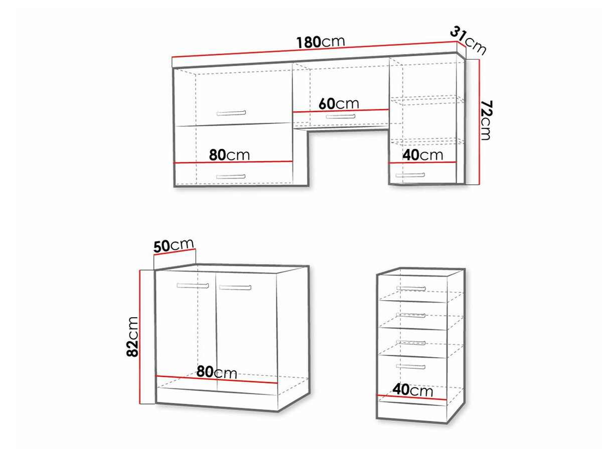 Conjunto de cocina modular Multi Cream 125