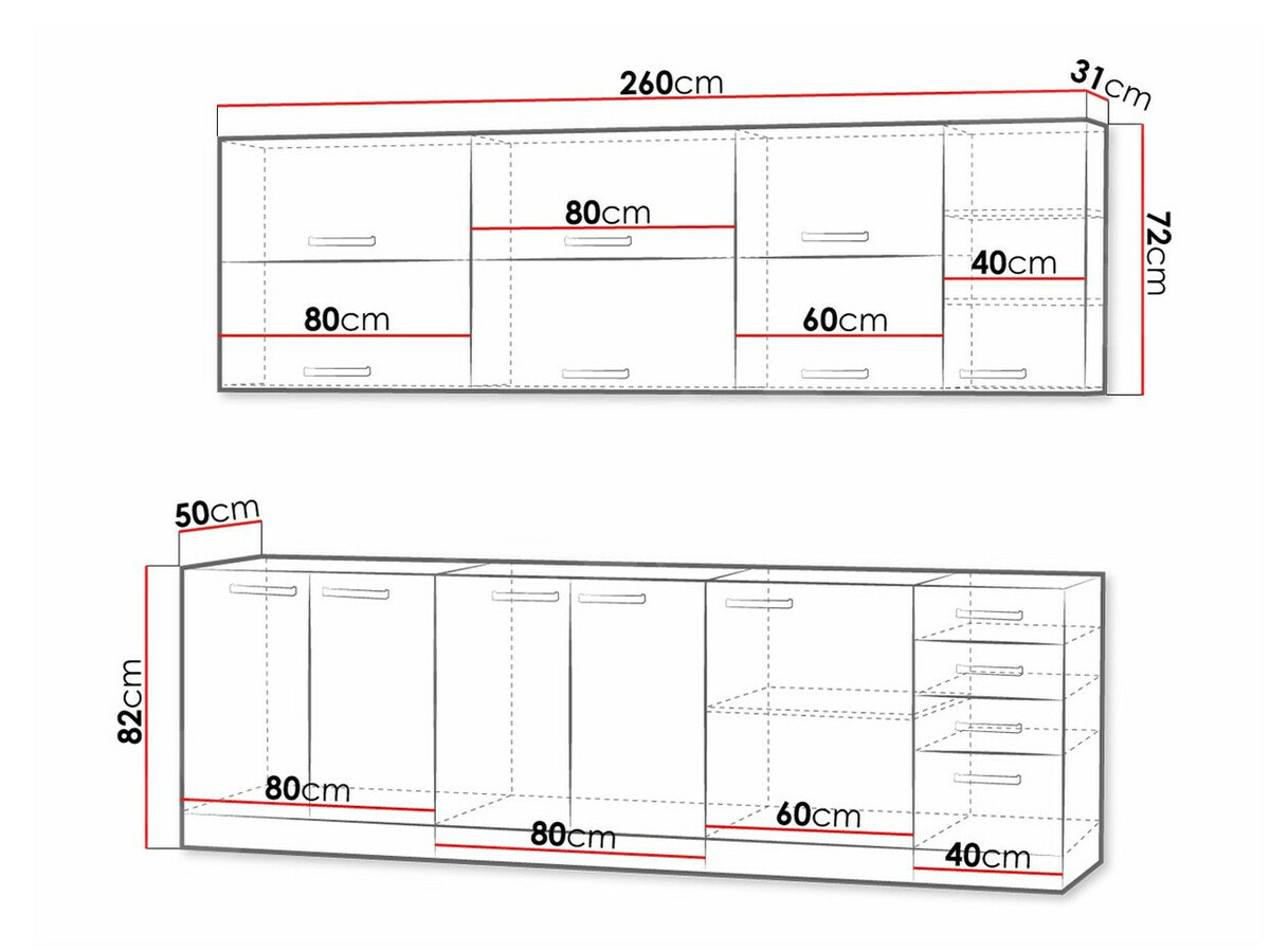 Conjunto de cocina modular Multi Grey 123