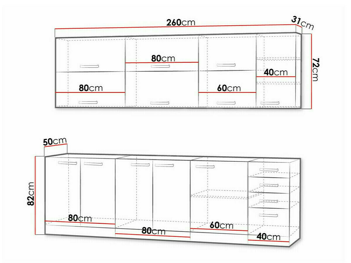 Conjunto de cocina modular Multi White 123