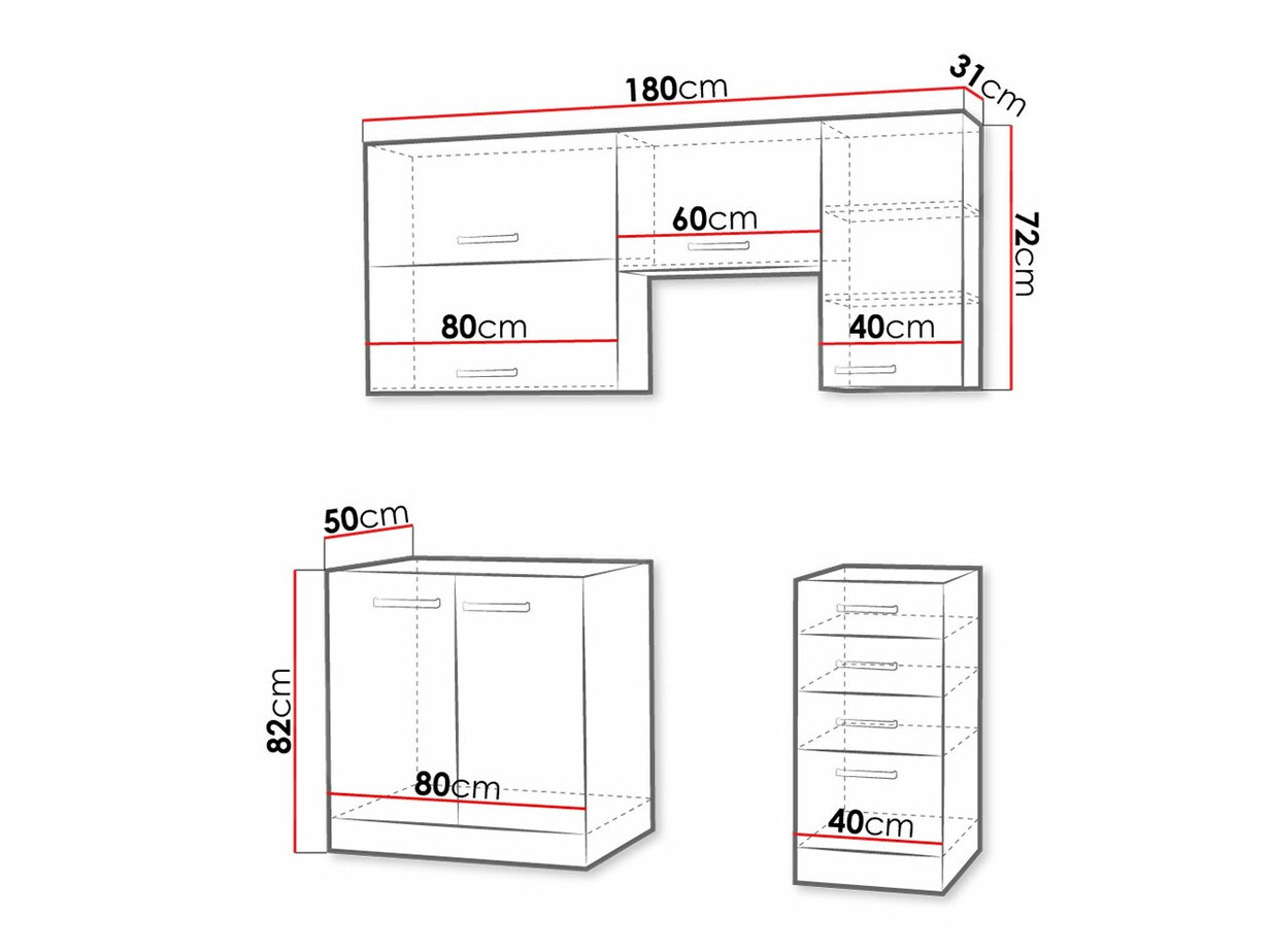 Conjunto de cocina modular Multi White 125