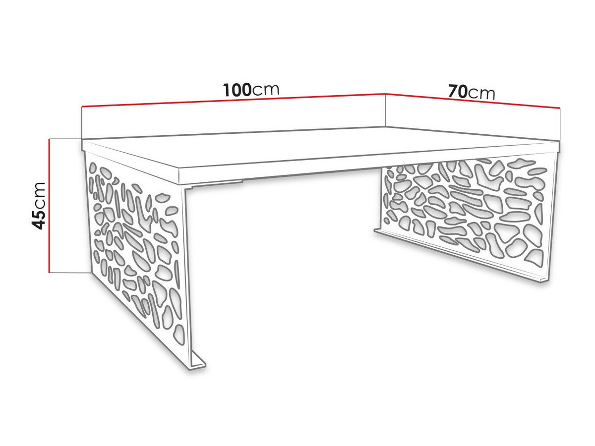 Mesa de centro Germantown 107 (Blanco brillante + Negro mate)