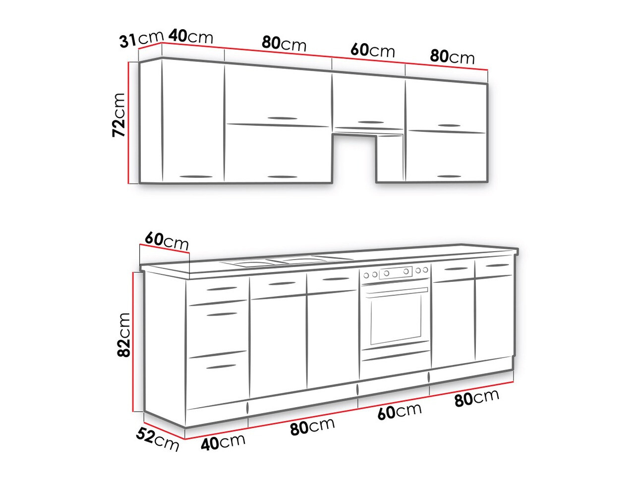 Conjunto de cocina modular Wood White 138