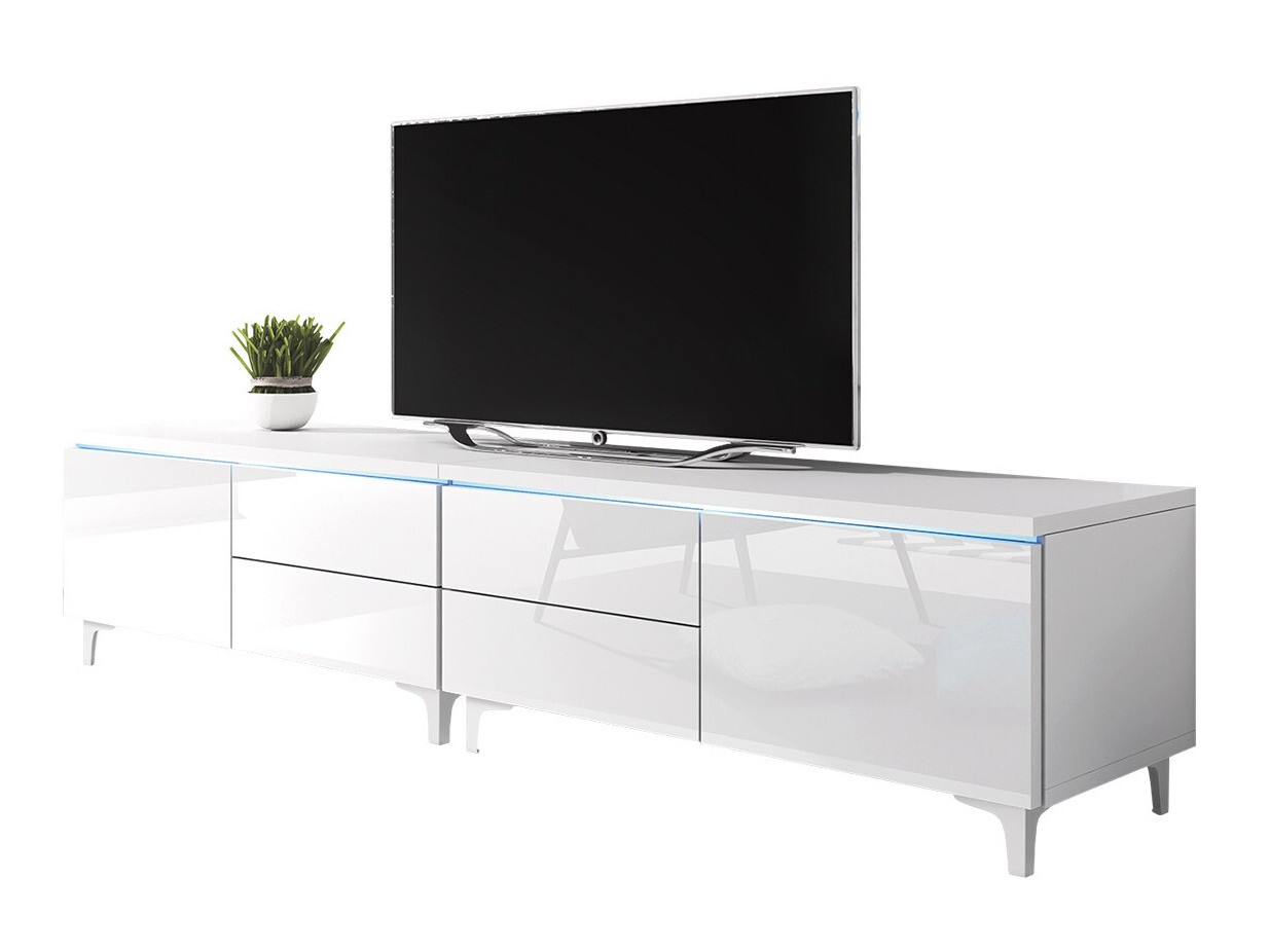 Mueble TV Hortus I (Blanco + Blanco brillante)
