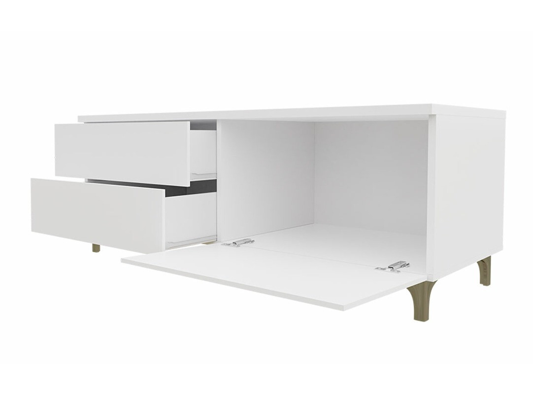 Mueble TV Hortus I (Blanco + Blanco brillante)