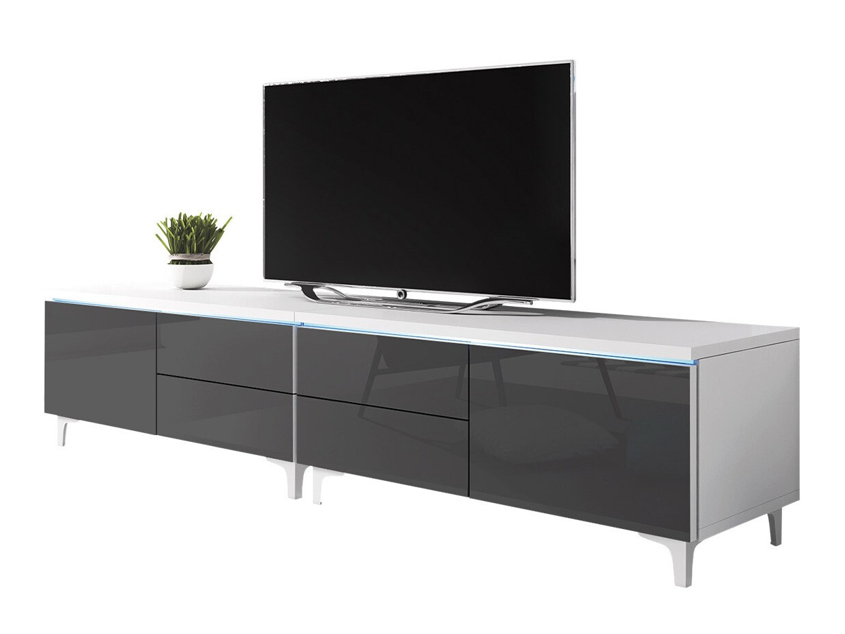 Mueble TV Hortus I (Blanco + Gris brillante)