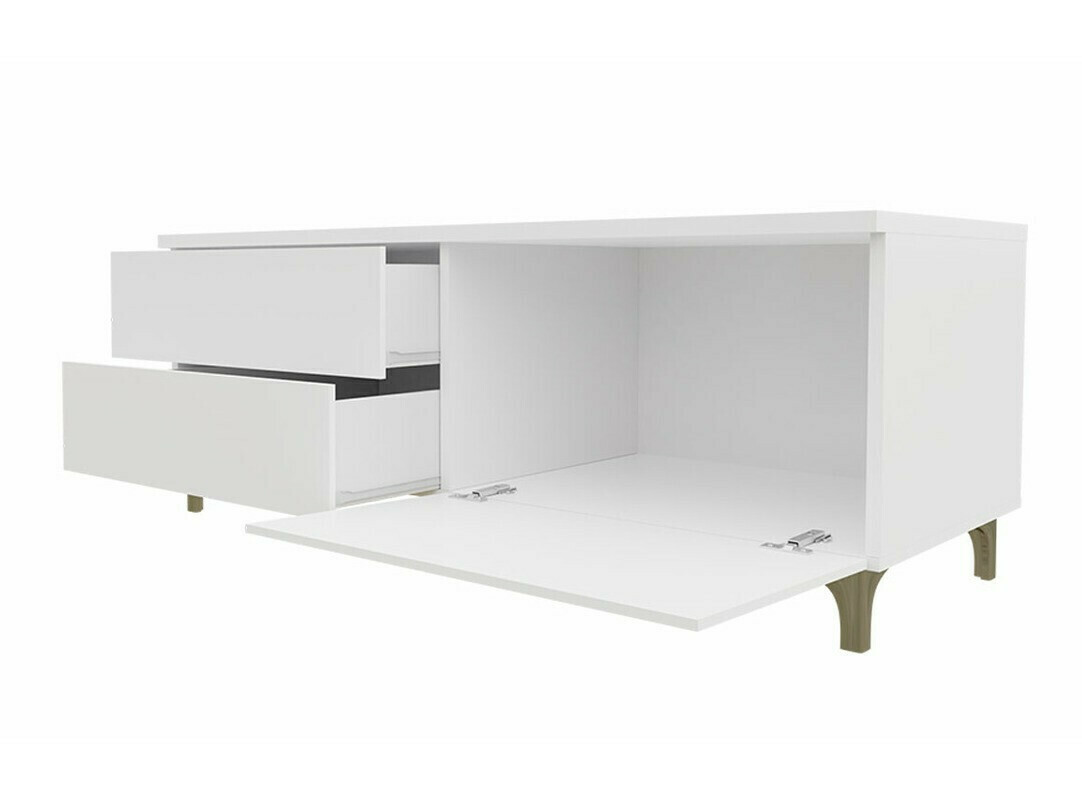 Mueble TV Nashville 128 (Blanco + Negro brillante)