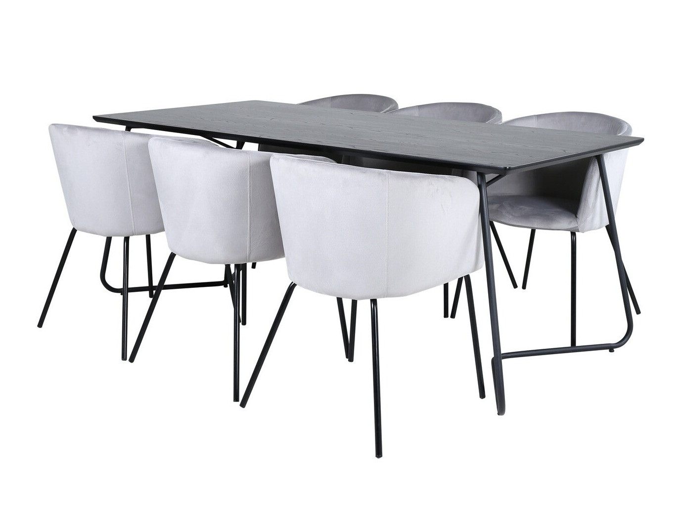 Conjunto de comedor Dallas 2569 (Gris claro + Negro)