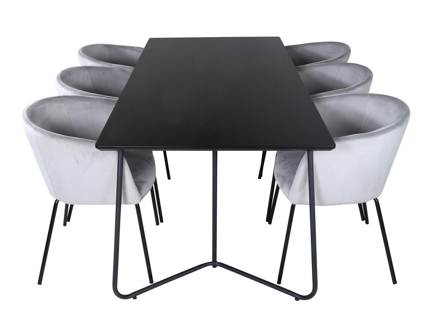 Conjunto de mesas y sillas para comedor Dallas 2569 (Gris claro + Negro)