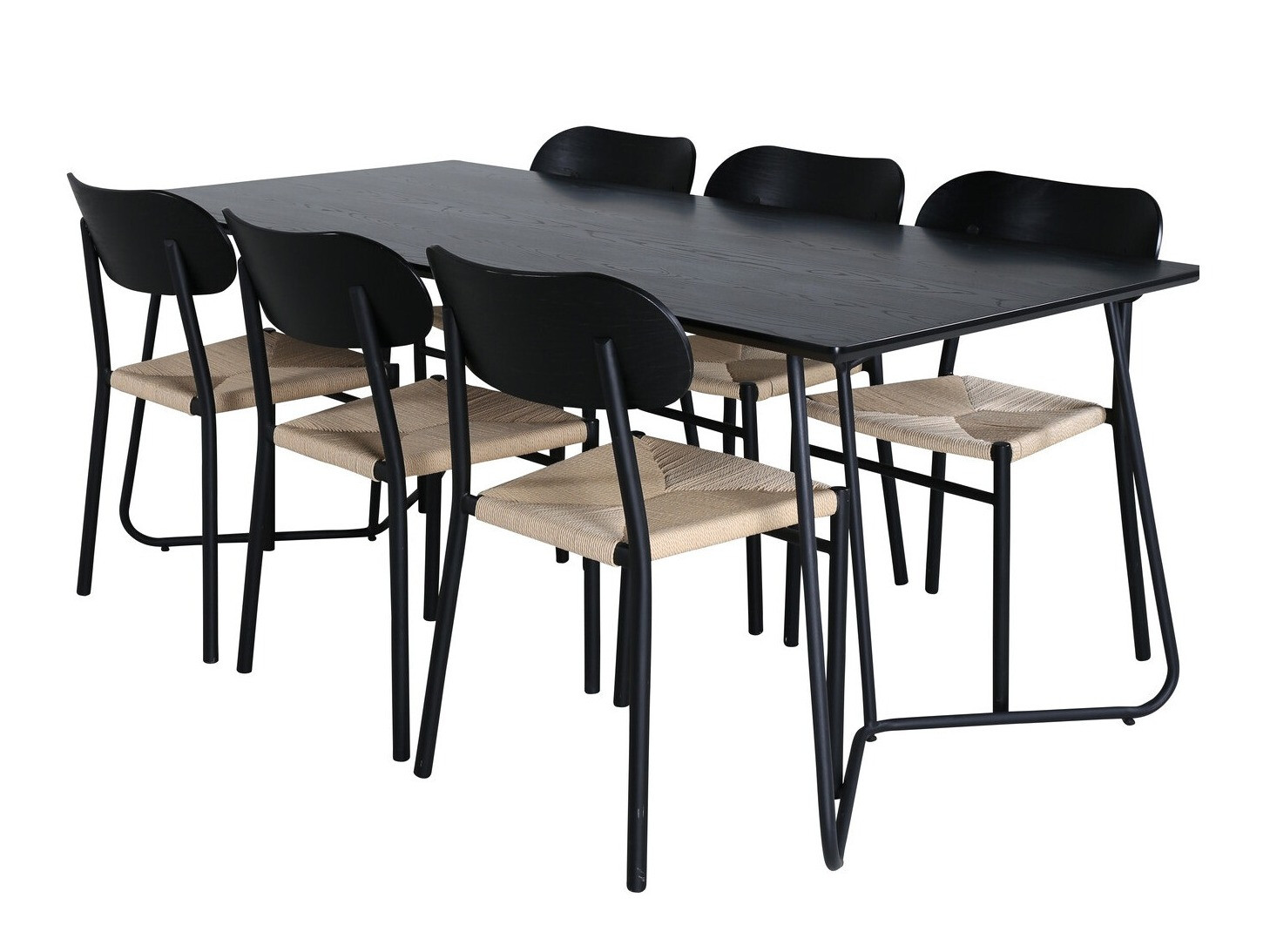 Conjunto de mesas y sillas para comedor Dallas 2716 (Negro + De color marrón claro)