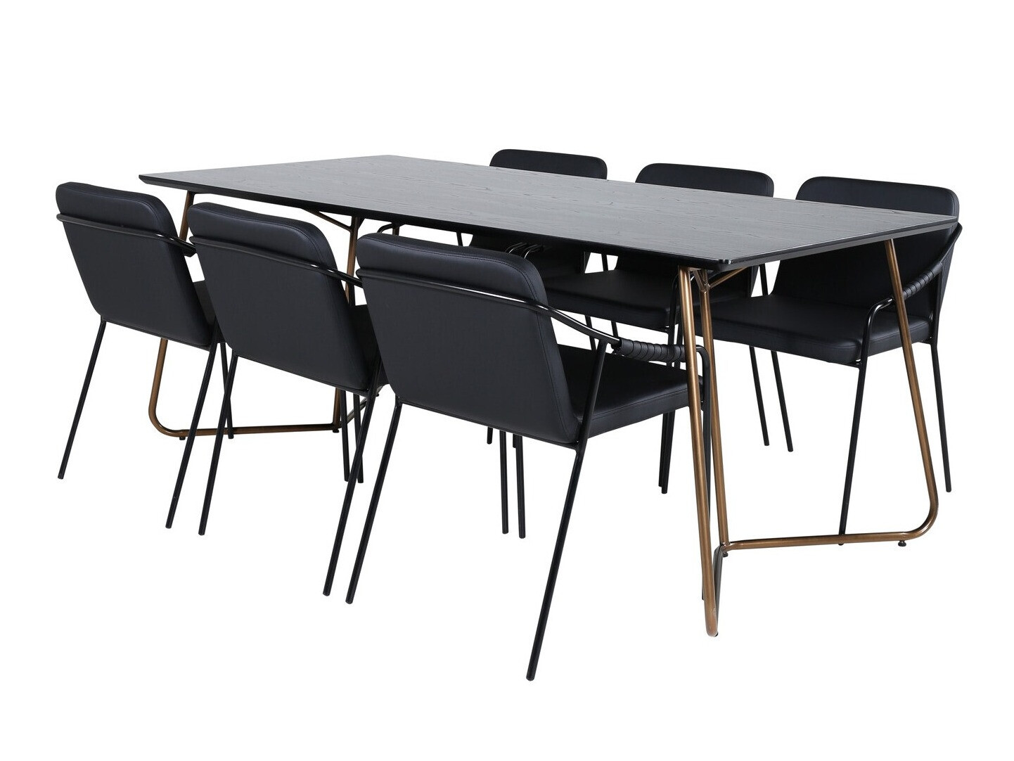 Conjunto de mesas y sillas para comedor Dallas 2720 (Negro + Cobre)