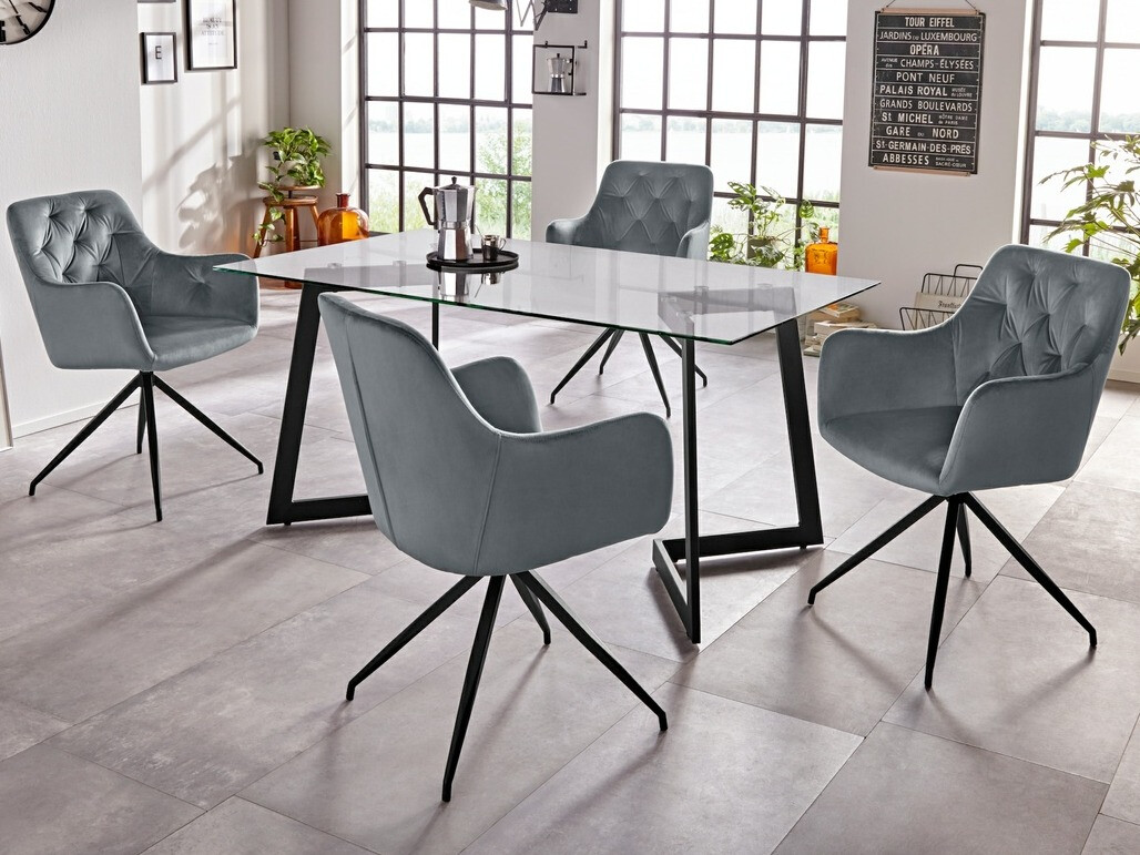 Conjunto de sillas Denton 780 (Negro + Gris)